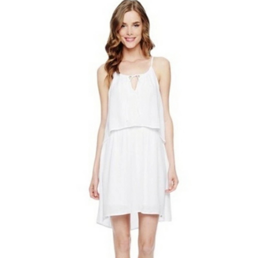 Splendid White Tiered Hi Low Dress